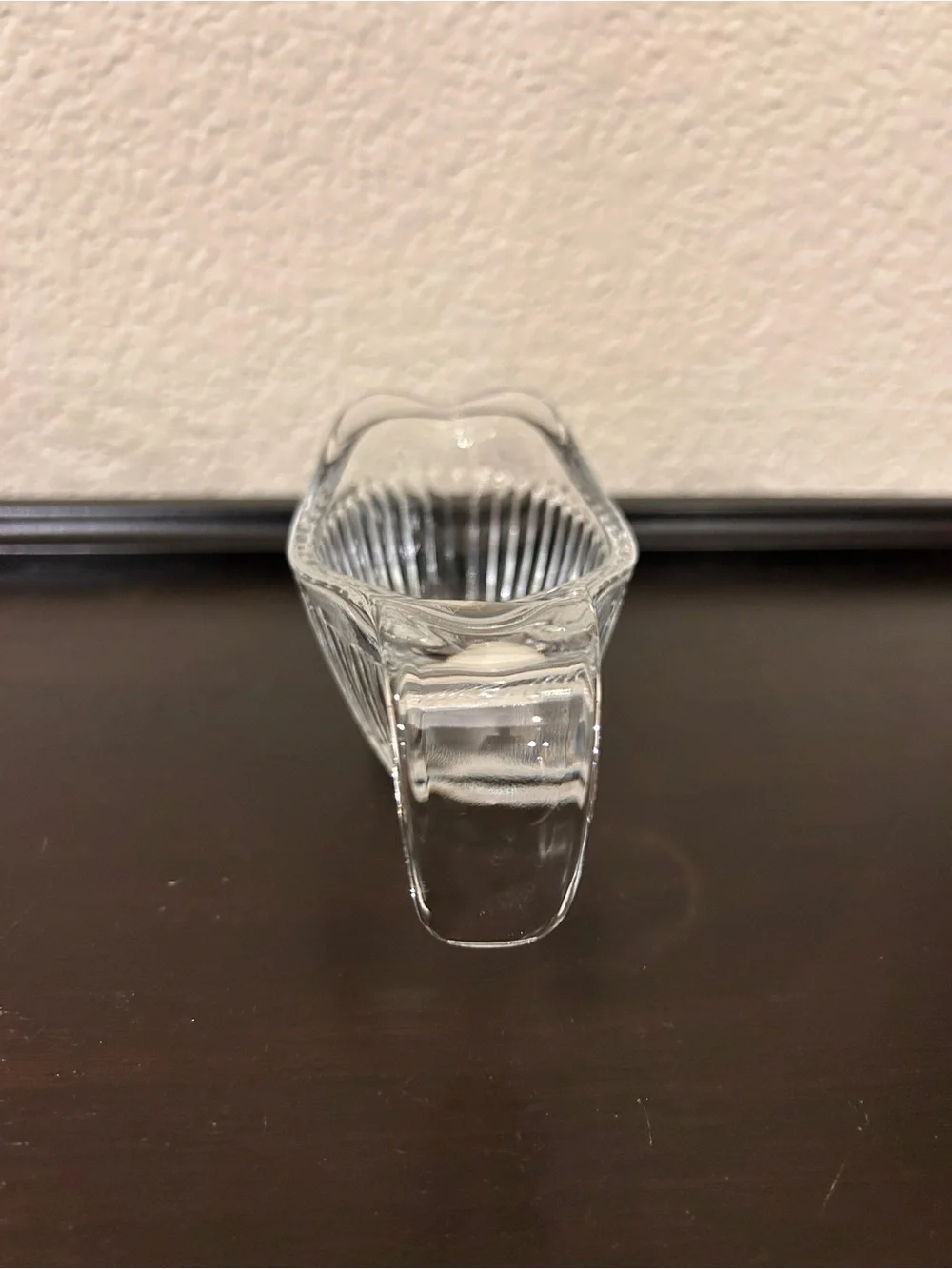 Williams Sonoma Fluted 25% Lead Crystal Gravy Sauce Boat 4 oz excellent